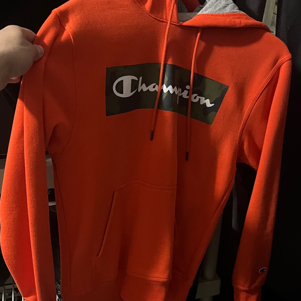 Champion Men's Bright Orange Hoodie